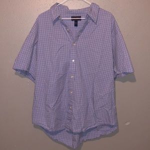 Steve & Barry’s Blue Plaid Botton up Short Sleeve Shirt